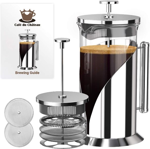 Cafe Du Chateau The Original Glass French Press Coffee Maker