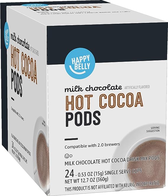 Amazon Brand - Happy Belly Hot Cocoa Pods, Milk Chocolate