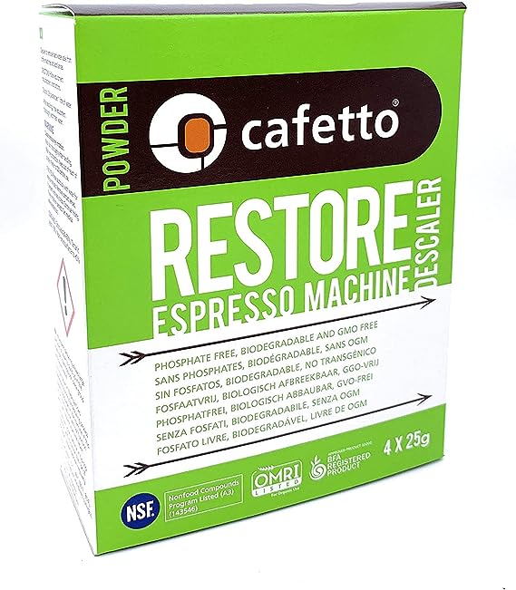 Cafetto Restore Espresso Machine Descaler, Coffee Machine Cleaning Powder
